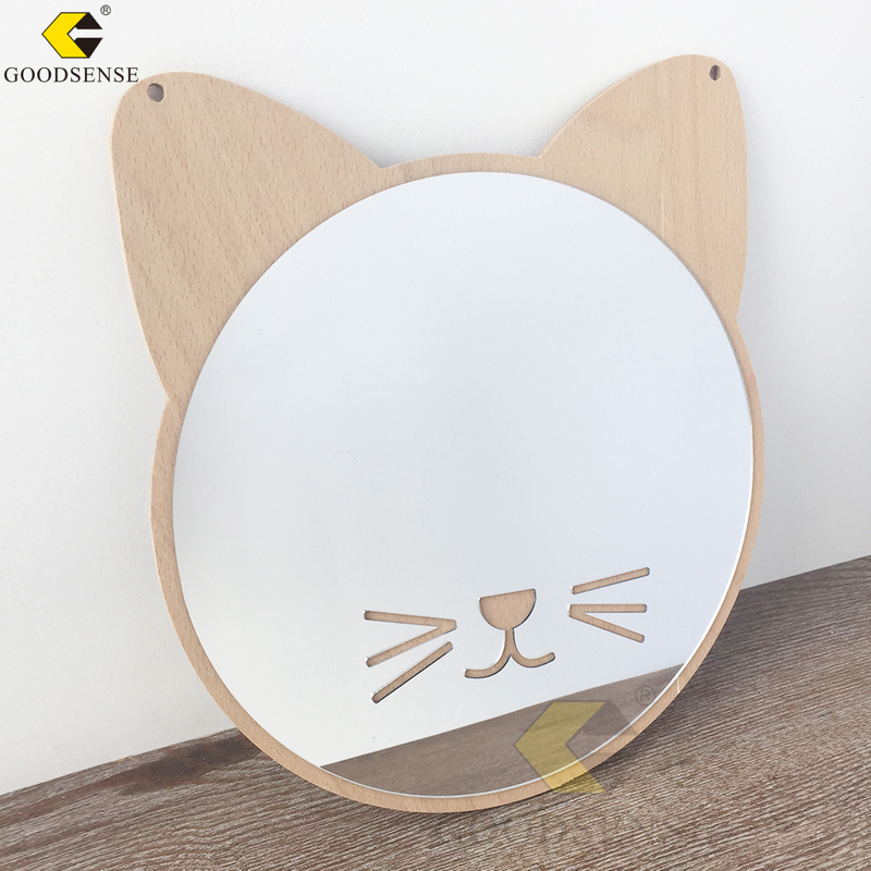 Goodsense-espejo decorativo de plástico acrílico con forma de gato, pegatina de pared con impresión irrompible personalizada, espejo acrílico decorativo