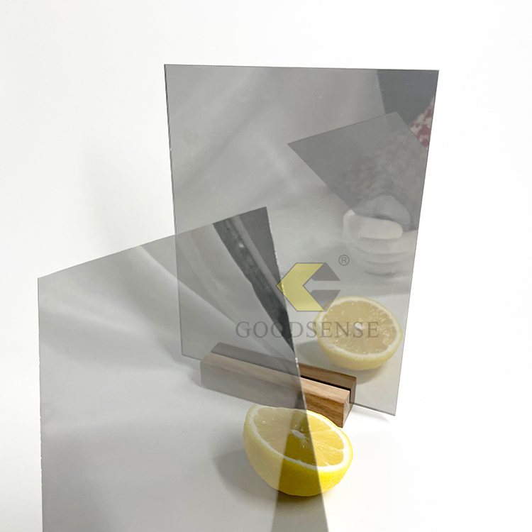 Proveedor de láminas de espejo bidireccional de acrílico gris Goodsense GSAMH Espejo de vidrio de seguridad Chemcast Acrílico orgánico Espejo acrílico 3D Placa de medio espejo transparente Australia para mesa de ajedrez