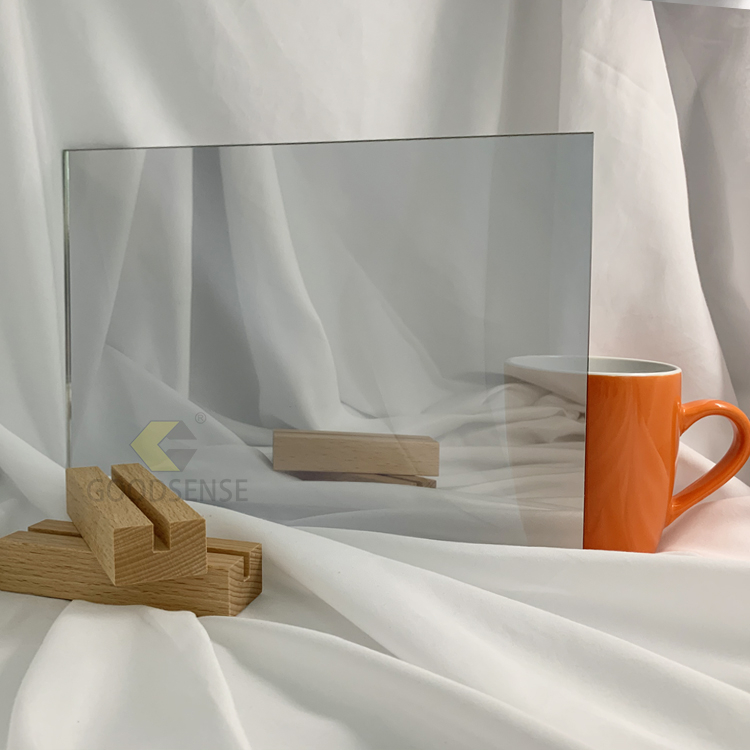 Goodsense الاكريليك رؤية من خلال مرآة Grabado láser Luz personalizada Medio PMMA Plástico Espejo transparente Espejo infinito Plexiglás Espejo flexible de 2 vías Fábrica de láminas acrílicas